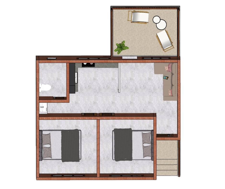 Luxury Plan — 556 sq ft 2BHK Estate, ANGAN