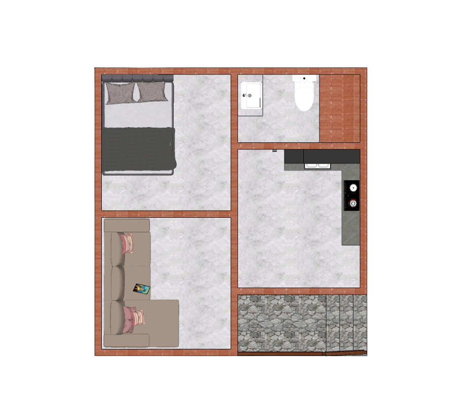Premium Plan — 410 sq ft 1BHK Estate, ANGAN